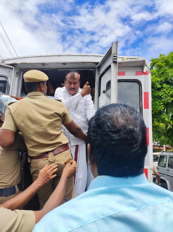 H Raja arrested for Protest against Minister Udhayanidhi Stalin 