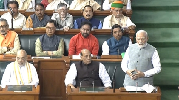Today in Lok sabha, Opposition MPs raising voices as their mics were turned off 