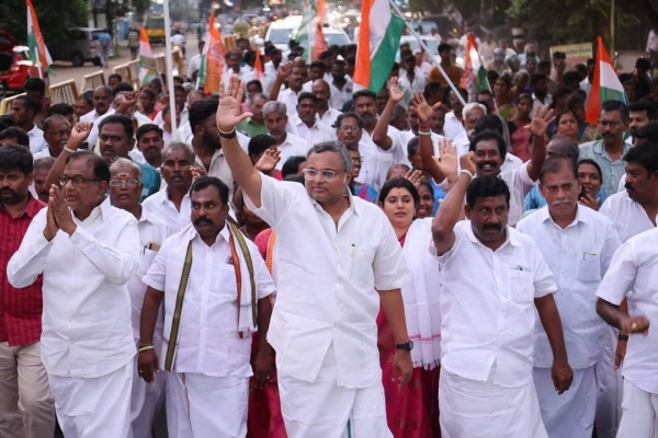 Karti Chidambaram MP, who is planning to re contest in the Sivaganga parliamentary constituency Karti Chidambaram MP, who is planning to re contest in the Sivaganga parliamentary constituency