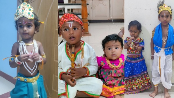 Krishna Jayanti celebration in all over India Oneindia family Kannan and Radha 