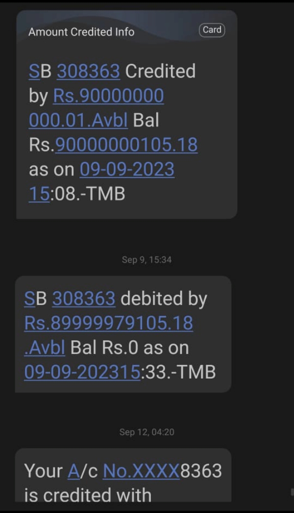 Chennai cab driver gets Rs 9000 crore deposit to his bank account 