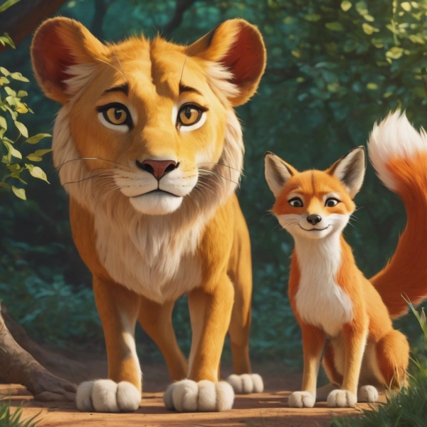 Short story for kids in Tamil : The kind lioness