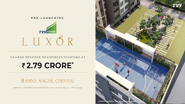 Buy your own house from TVS Emerald LUXOR in Chennai Anna Nagar 