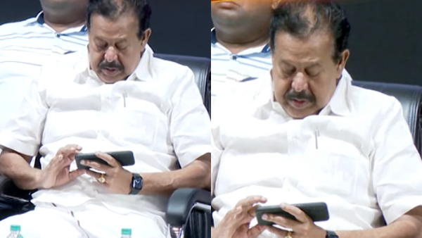 Amid of Thirumavalavan Speech Minister Ponmudi watched India-Pakistan cricket match on cell phone 