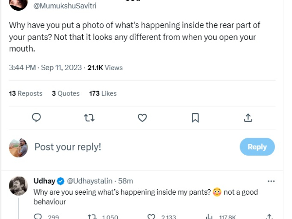 Tamilnadu Minister Udhayanidhi Stalin blasts vulgar posts in twitter page 