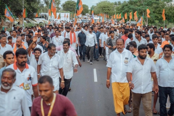 BJP President Annamalai speaks on DMK- Left parties fight in Vedasandur BJP President Annamalai speaks on DMK- Left parties fight in Vedasandur