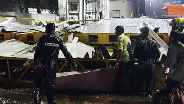 How did the roof of the petrol station collapse at Saidapet in Chennai? details here 