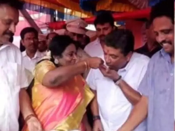 Tamilisai soundararajan feeds cake to minister ptr palanivel thiagarajan made surprise