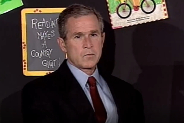 What is the reaction of the US President George bush at the time of 9/11
