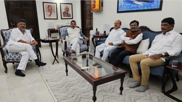  Karnataka DCM DK Sivakumar met Union Minister Prahalad Joshi today