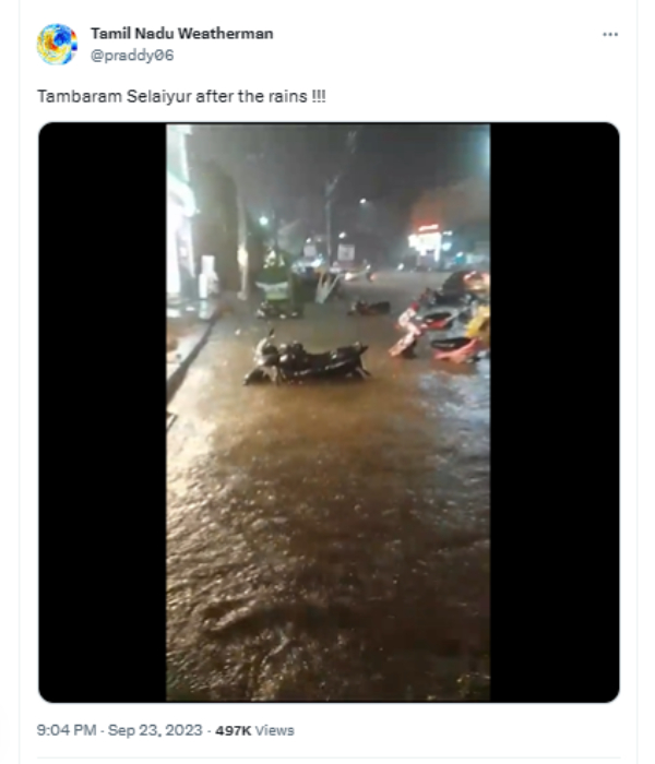  Tamilnadu Weatherman shares video of Tambaram Selaiyur after rains 