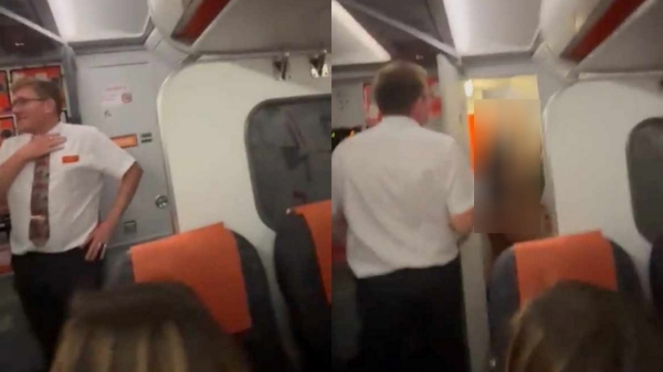 Couple Caught Having Sex Inside Toilet Of EasyJet Flight In UK, Escorted Off Plane Couple Caught Having Sex Inside Toilet Of EasyJet Flight In UK, Escorted Off Plane