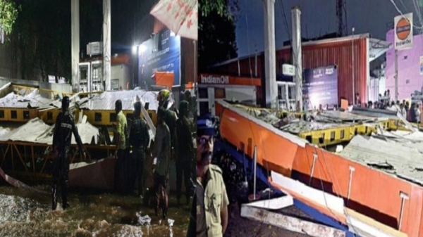 A person has been arrested in connection with the accident in which the roof of a petrol station collapsed in Saidapet, Chennai 