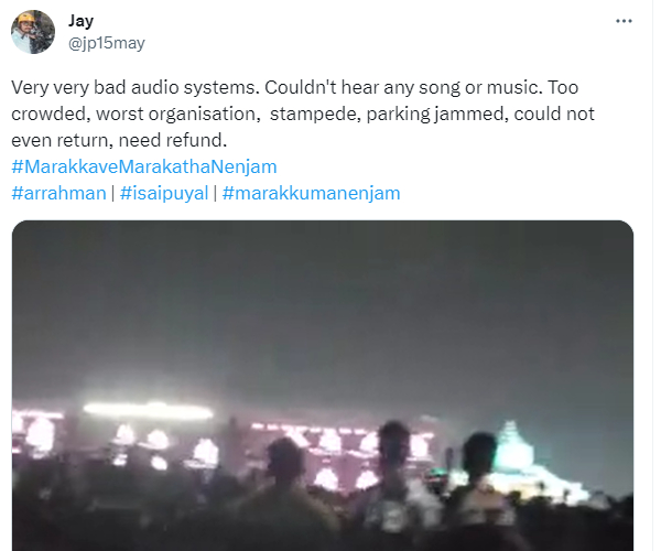 AR Rahman concert Marakkuma Nenjam Fans are very angry 