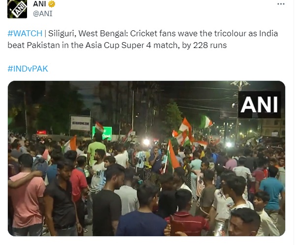 Cricket fans celebrate victory of Team India against Pakistan across Nation Cricket fans celebrate victory of Team India against Pakistan across Nation