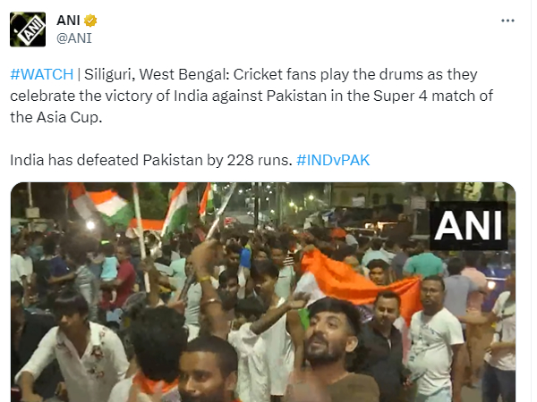 Cricket fans celebrate victory of Team India against Pakistan across Nation Cricket fans celebrate victory of Team India against Pakistan across Nation