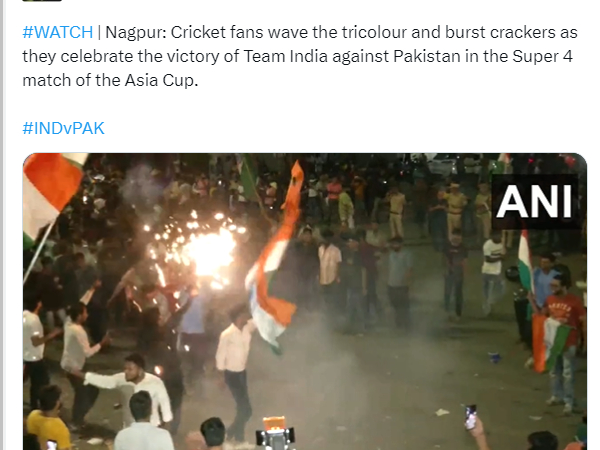 Cricket fans celebrate victory of Team India against Pakistan across Nation Cricket fans celebrate victory of Team India against Pakistan across Nation