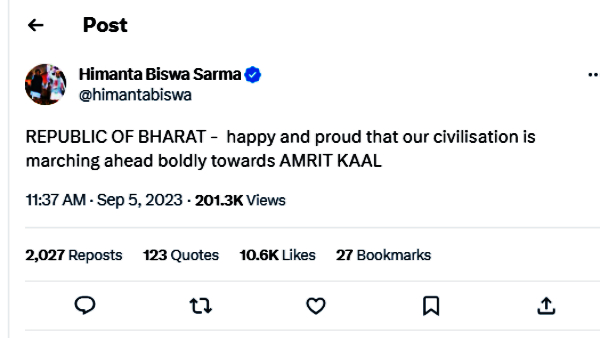 REPUBLIC OF BHARAT TN Governor and Assam CM Himanta biswa twitter post issue 