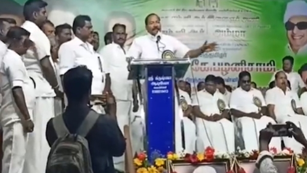 Amid of ADMK Thangamani speech woman goes out from the function in Tiruvallur