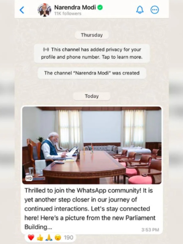  PM Modi starts on whatsapp channels, how to joins this? details here 