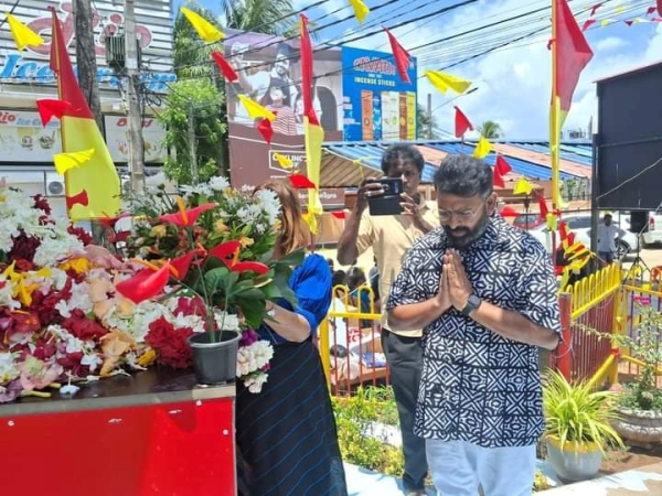 Music Composer Santhosh Narayanan pays tribute to Tamil leader Thileepan in Jaffna 