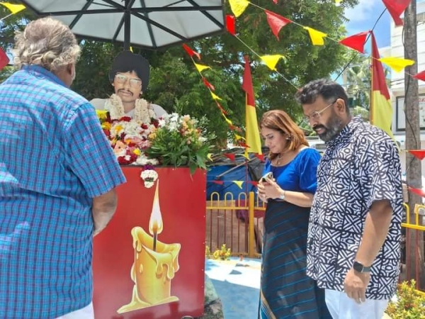 Music Composer Santhosh Narayanan pays tribute to Tamil leader Thileepan in Jaffna 