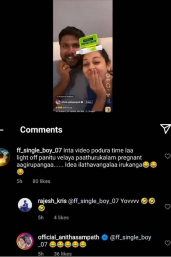  Anitha Sampath claims that she is not pregnant in videoa fan gave an obscene command to her 