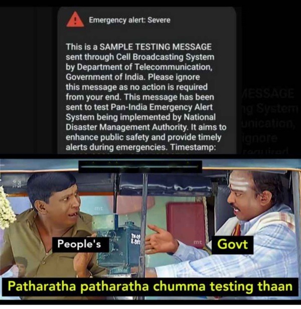 Funny memes collection on Governments emergency alert