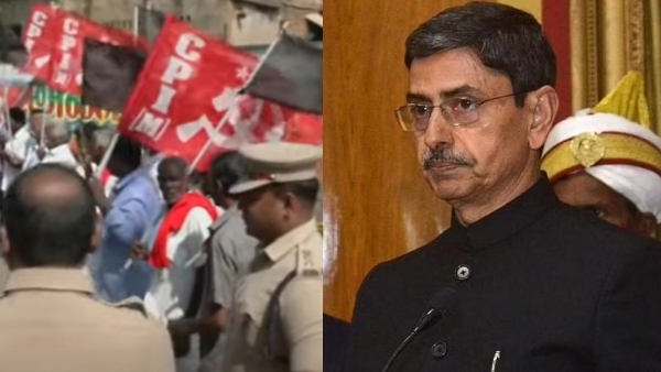 Black flag protest against TN Governor rn ravi near cuddalore 