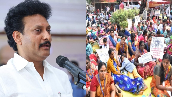 Minister Anbil mahesh poyyamozhi announcements amid teachers protest Minister Anbil mahesh poyyamozhi announcements amid teachers protest