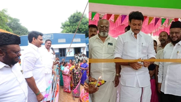 Minister Anbil Mahesh inaugurated the new buildings constructed at a cost of Rs 8.36 crore in Papanasam, constituency of MMK President Jawahirullah 