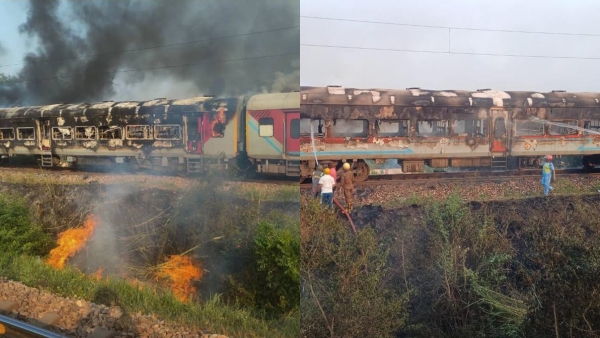 Fire accident in Patalkot Express train near Agra in Uttar Pradesh 