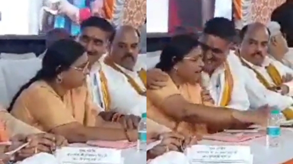  BJP MP misbehaving with a women MLA in Uttar pradesh