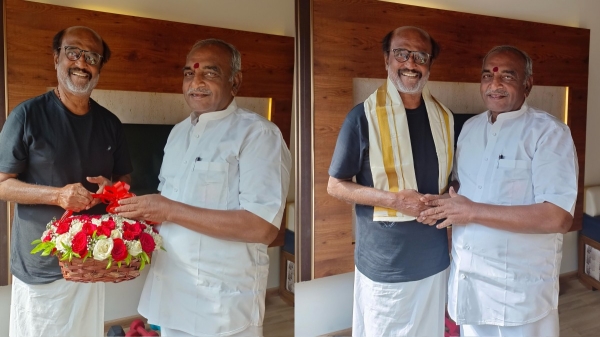  BJP leader Pon.Radhakrishnan meets Actor Rajinikanth