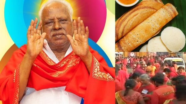 Devotees who come to pay their last respect to Bangaru Adigalar were given morning tiffin like dosa, idli and Pongal.