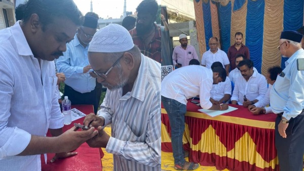 DMK collects signatures from Muslims at mosque demanding exemption from NEET exam