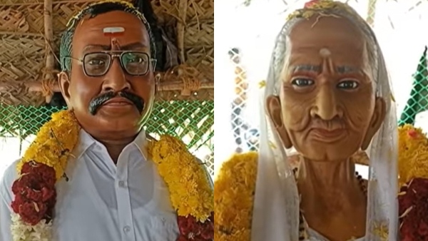 BJP workers unveiled PM Modi mother Heeraben Modi and actor Marimuthu Statues near Vilupuram 