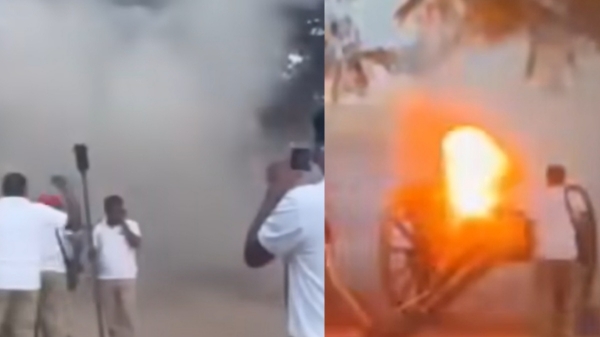 Cannon suddenly exploded during Dasara training Mysore Palace Karnataka 