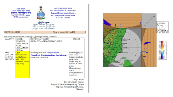 4 districts including Nellai, Tuticorin will get rain today: says Meteorological Centre