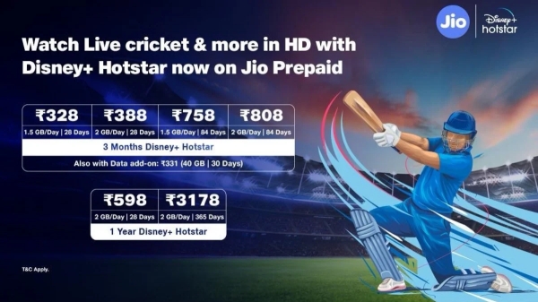  Jio Offers Free Disney+ Hotstar Subscription for World Cup 2023