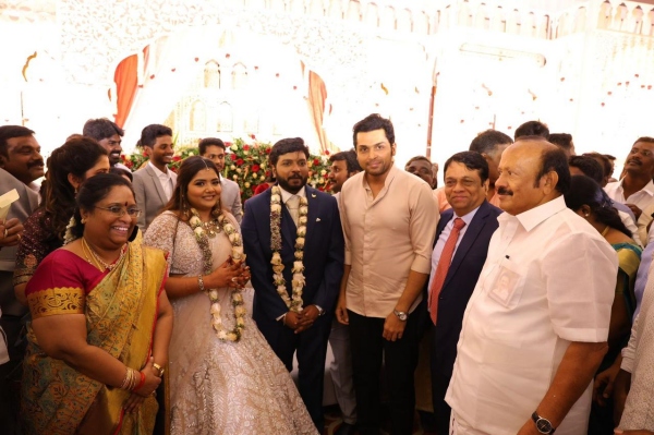 Celebrities who attended the wedding at Minister MRK Panneerselvam house Celebrities who attended the wedding at Minister MRK Panneerselvam house