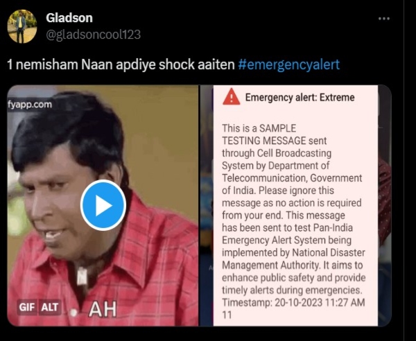 Trending Memes on Emergency alert people got today in Tamil Nadu 