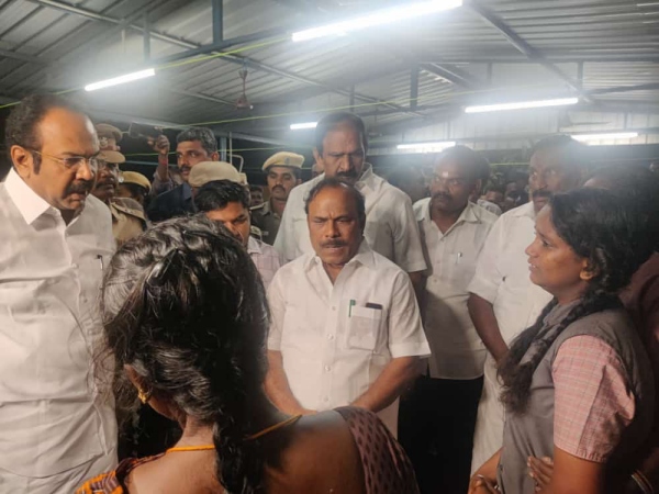 Violation of rules in Sivakasi firecracker factories Strict action will be taken by Minister C.V. Ganesan warning Violation of rules in Sivakasi firecracker factories Strict action will be taken by Minister C.V. Ganesan warning