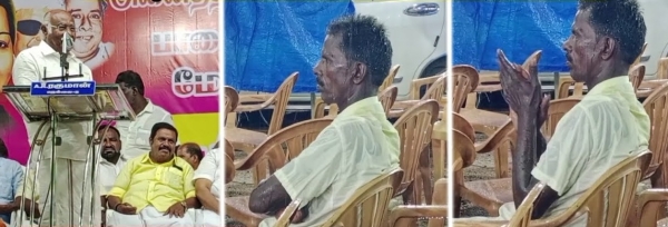 Nellai : AIADMK worker who touched hearts of the leaders even in rain Nellai : AIADMK worker who touched hearts of the leaders even in rain