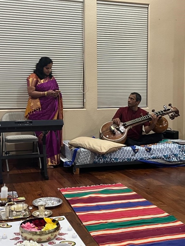 Navratri Golu in California USA Chanting of Vishnu Sahasranamam Mahishasura Mardini slokas