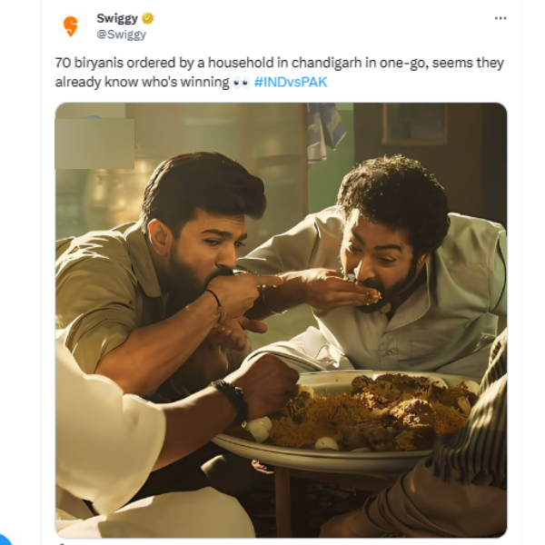 Swiggy says that 250 briyanis per minute ordered on India Pakistan match Swiggy says that 250 briyanis per minute ordered on India Pakistan match