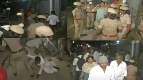 Chennai Panaiyur TN BJP Annamalai House and BJP flagpole removed overnight 