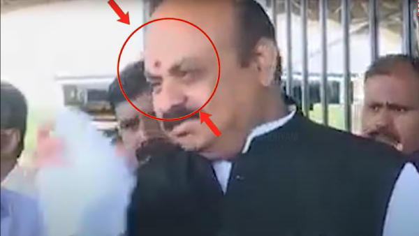 Did Congress leader Kharge removed the tilak before going to the Muslim area? 