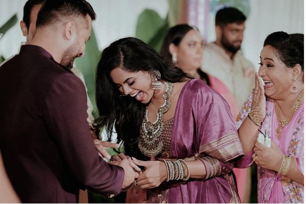 Actress Radha Daughter Actress Karthika Engagement Photo 