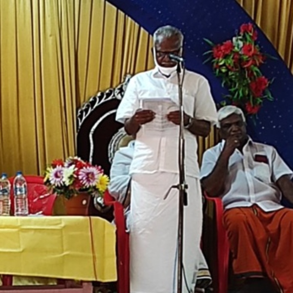 Deiva Tamil Peravai Pe. Maniarasan expressed appreciation to HRCE for Kottai Mariyamman temple kumbabhishekam 